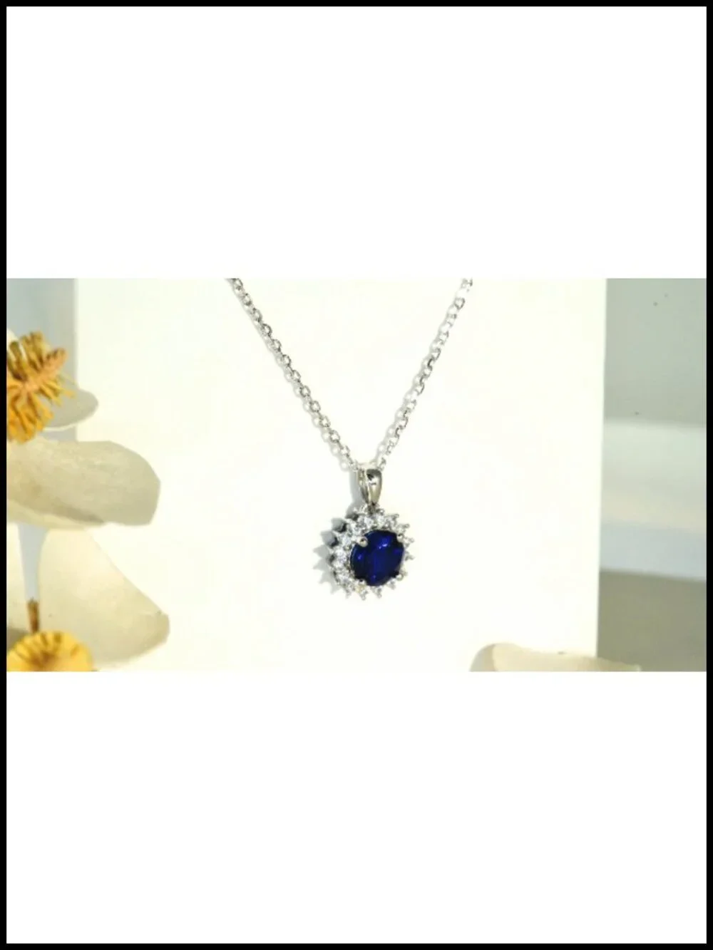 925 Sterling Silver Birthstone Pendant Necklace with Cubic Zirconia Halo